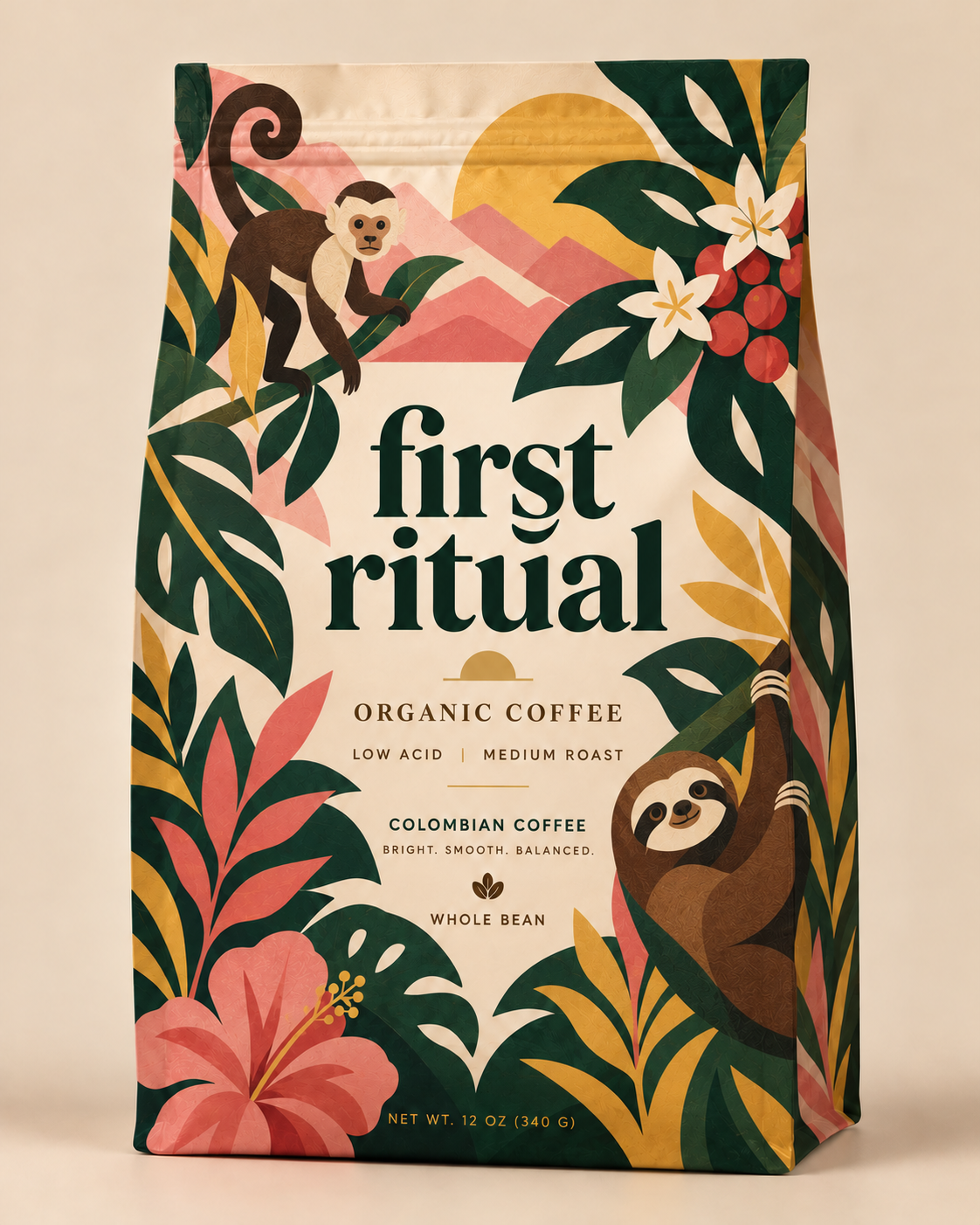 First Ritual coffee pouch — proposed packaging artwork